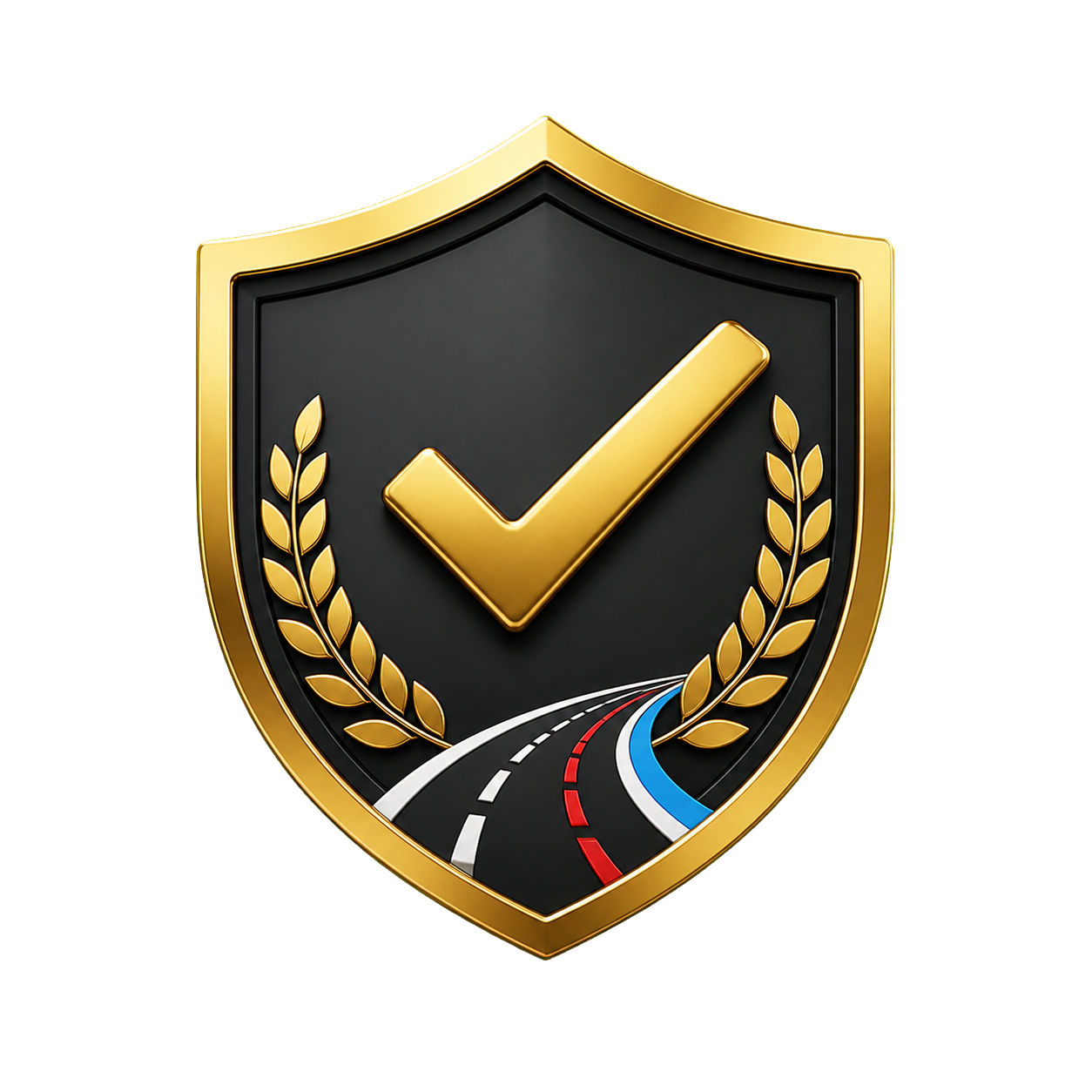 Confidence shield with success check mark