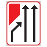Information Sign I1 showing one lane ending